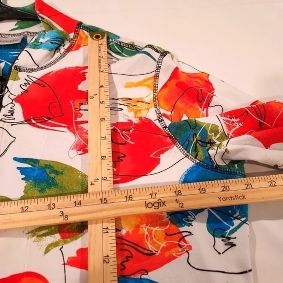 Chico's colorful tropical fish print Business Casual Jacket sx 2 M - Picture 5 of 8